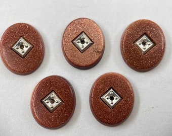 Flat Brown Goldstone Oval Shape SBBT Gemstones with 1-1.5mm setting in 10x8mm and 12x10mm for Jewellery Making