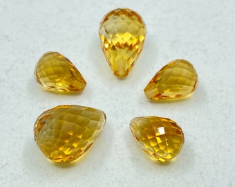 8 Inch Strand Citrine Yellow Quartz Faceted Marquise Shape Size 12x8mm Side Drilled