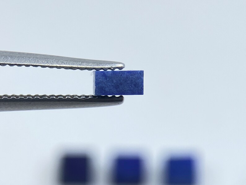 Lapis Lazuli Flat Straight Edge German Cut Square Shape Loose Gemstones in 4mm for Jewellery Making image 6