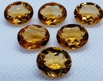Citrine (Brazil) Oval Shape Faceted Loose Gemstones in Assorted Sizes from 4x3mm to 20x15mm for Jewellery Making