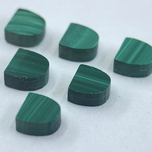 Malachite Flat Straight Edge German Cut D-Shape Loose Gemstones in 4mm for Jewellery Making image 3