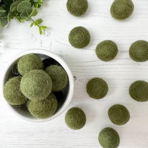 Felt Balls in Moss Green Wholesale - Bulk - For craft projects -