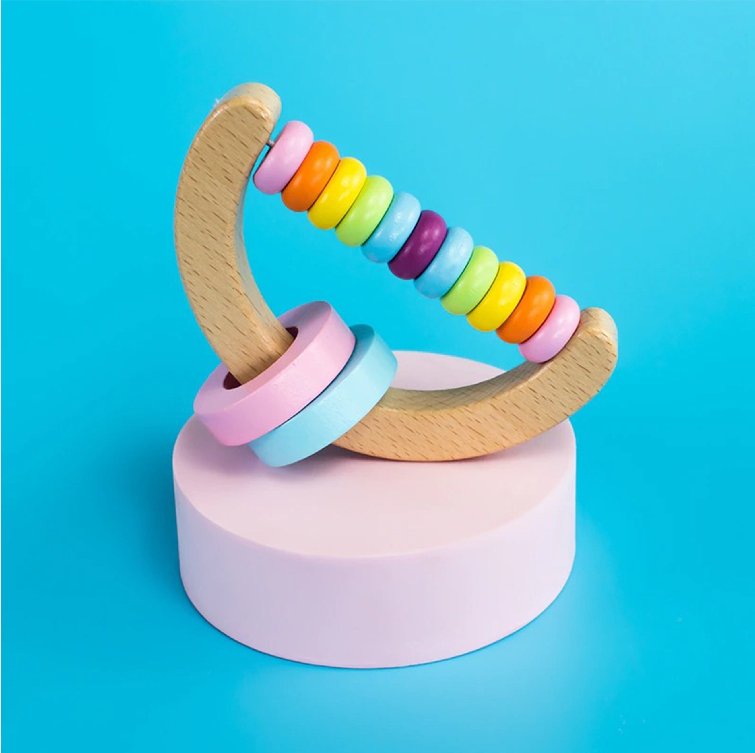 Wooden Rattle sensory toy Musical toys for babies Bell Etsy