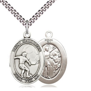 St Sebastian Soccer Oval Patron Series Sterling Silver Medal - Etsy