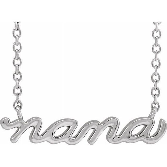 14K White Gold Nana Necklace - Etsy