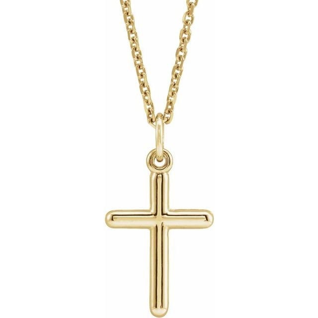 Plain gold cross necklace clearance