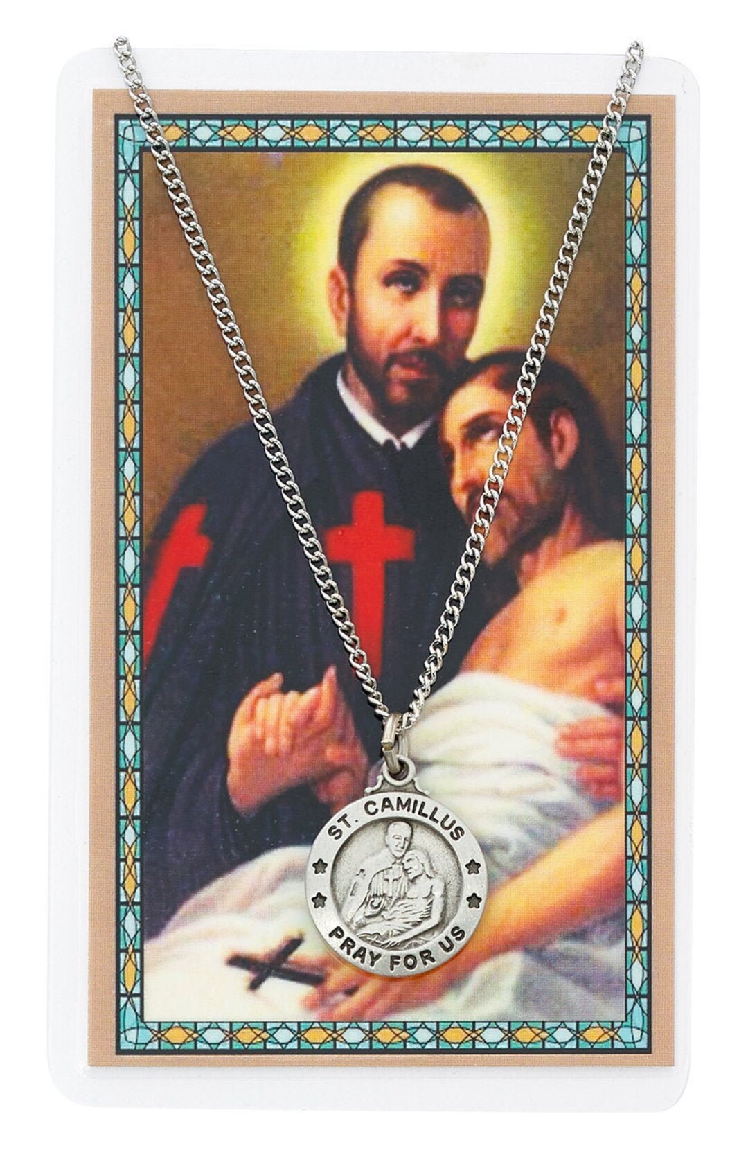 St. Camillus Medal and Prayer Card Set BUNDLE OF 2, Prayer Card