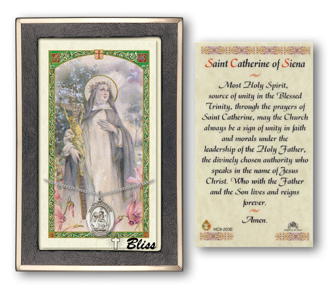 St Catherine of Siena Prayer Card, Prayer Card, Catholic Devotion Card