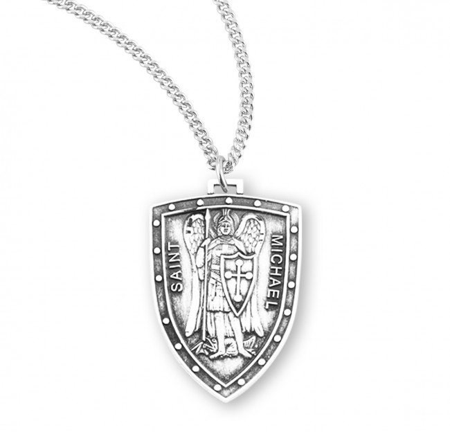 St michael on sale shield necklace