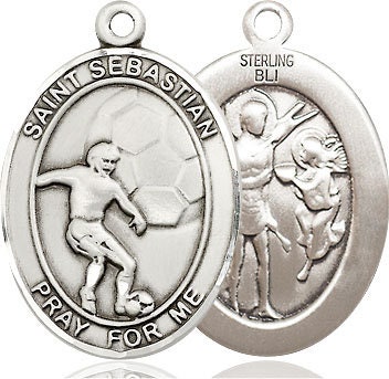 St Sebastian Soccer Oval Patron Series Sterling Silver Medal - Etsy