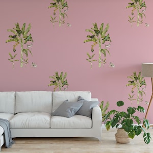 Tropical Palms Monkeys Peel and Stick Wallpaper (Removable, Eco-Friendly)