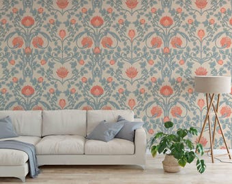 Papel pintado autoadhesivo William Morris, estampado floral vintage bohemio (largo personalizado)