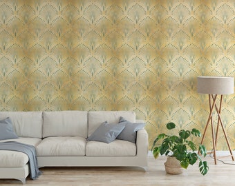 Art Deco Wallpaper non metallic Peel and Stick Wallpaper / removable temporary Wallpaper