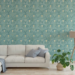 Art Deco Wallpaper non metallic Peel and Stick Wallpaper / removable temporary Wallpaper