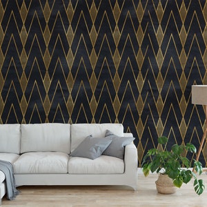 Gorgeous Art Deco Peel and Stick Wallpaper / removable temporary Wallpaper