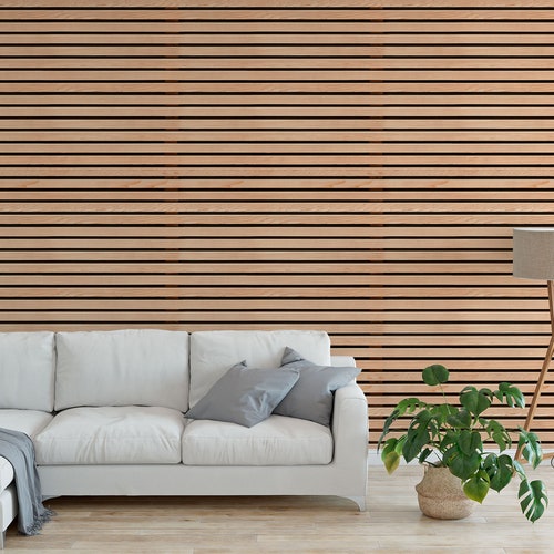 Wallpaper With Horizontal Wooden Slats Peel and Stick - Etsy