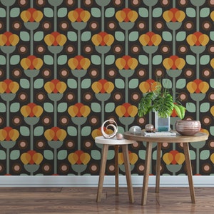 Funky Disco Vintage Retro Boho Design Peel and Stick Wallpaper / abnehmbare temporäre Tapete