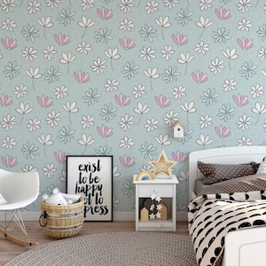 Spring Fields Wallpaper | Kids Nursery wallpaper | Peel and Stick Wallpaper / removable temporary Wallpaper