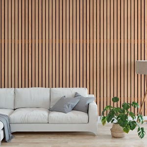 Peel Stick Wood Slat Wallpaper, Rustic Timber Look (Removable Panels)