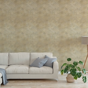 Art Deco Wallpaper non metallic Peel and Stick Wallpaper / removable temporary Wallpaper