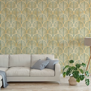 Art Deco Wallpaper non metallic Peel and Stick Wallpaper / removable temporary Wallpaper