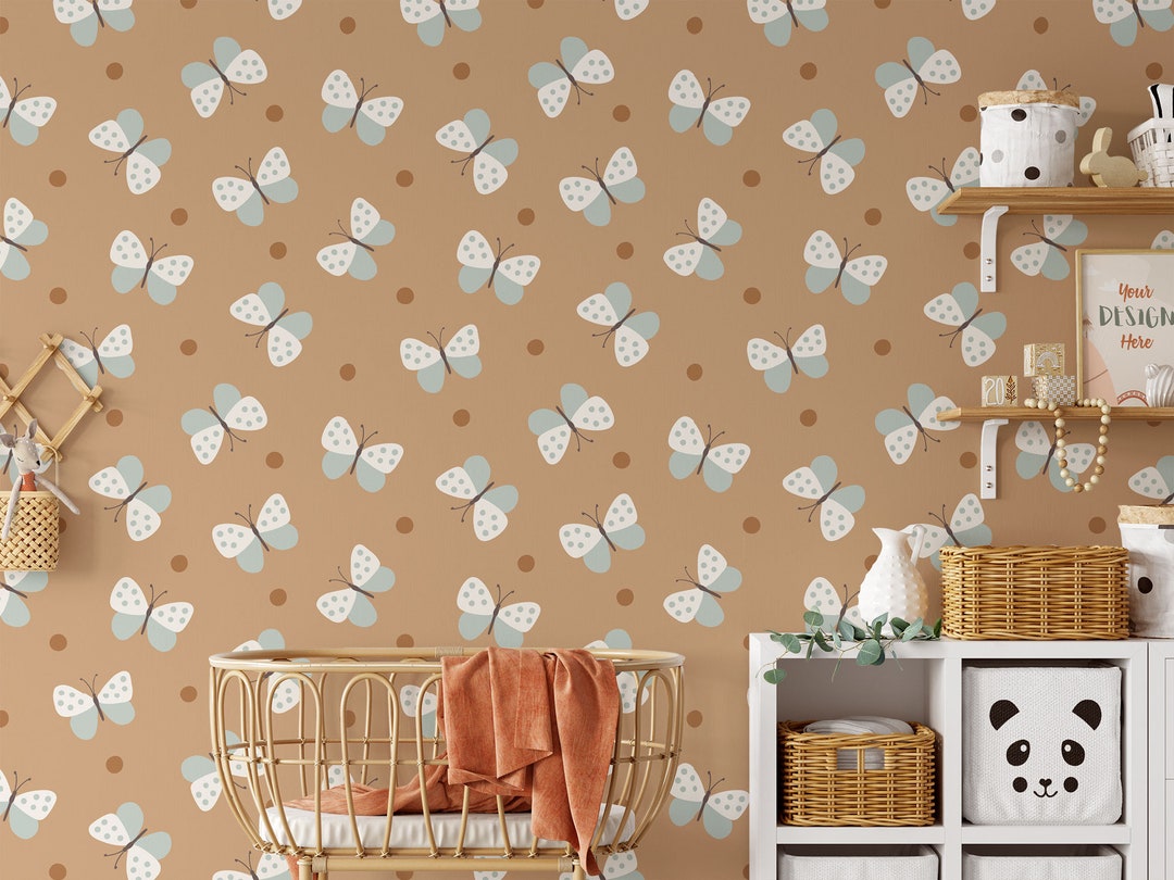 Butterfly Nursery Wallpaper: Boho Style Kids Room Decor (removable) - Etsy