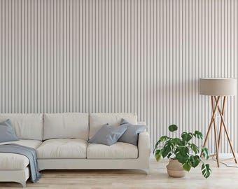 White Wood Panel Peel and Stick Wallpaper, Eco-Friendly Ink, Removable Decor (24 Inch Panels)