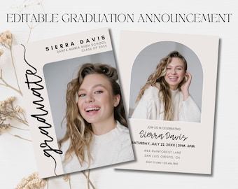 Graduation Announcement, Graduation Announcement Template, High School Graduation Announcement, Grad Announcement, Graduation Announcements