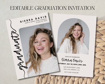 Graduation Announcement, Graduation Announcement Template, High School Graduation Announcement, Grad Announcement, Graduation Announcements