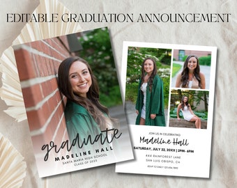 Graduation Announcement, Graduation Announcement Template, High School Graduation Announcement, Grad Announcement, Graduation Announcements