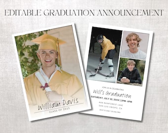 Graduation Announcement, Graduation Announcement Template, High School Graduation Announcement, Grad Announcement, Graduation Announcements
