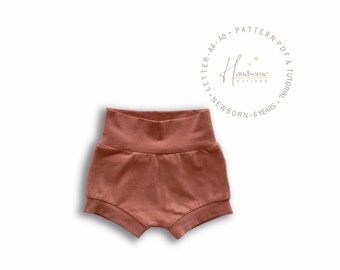 Bummies Shorts Sewing Pattern PDF, Newborn to 6 Years
