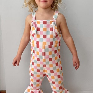 Baby bell bottom sewing pattern PDF, Bell bottom pattern for kids, baby bell jumpsuit, toodler romper pattern, ruffle romper, baby overall. image 3
