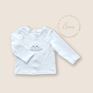 Patrón de costura en PDF para camisetas, patrones de camisetas para bebés con botones, camisetas de manga larga y manga corta, patrón de costura fácil para camisetas de recién nacidos.