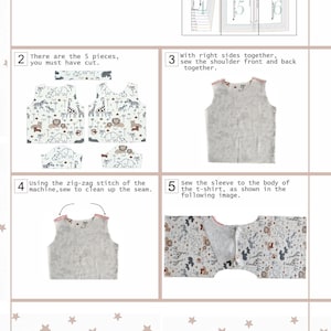 T-shirt pattern, baby shirt pattern PDF, toodler short sleeve t-shirt pattern, newborn long sleeve t-shirt pattern, easy top t-shirt pattern image 4
