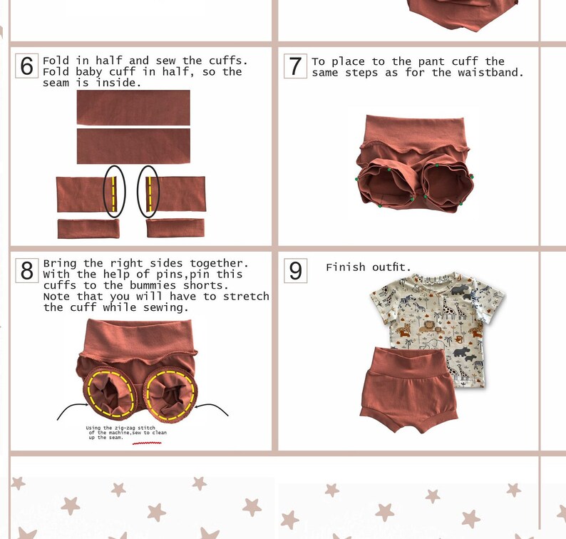 sewing instructions bummies pattern.