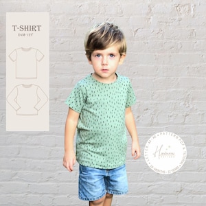 Patron de t-shirt, modèle de chemise enfant PDF, patron de t-shirt manches courtes pour tout-petit, modèle de t-shirt manches longues enfant, patron de couture de tshirt facile