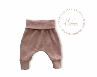 Baby Harem Pants Sewing Pattern, Newborn to 24 Months (PDF Pattern)