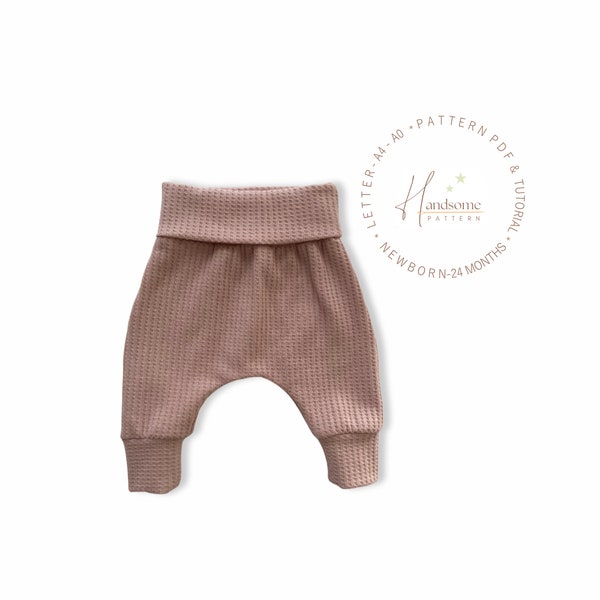 Baby pants pattern, Newborn pants PDF sewing pattern, Toodler harem  pants pattern, Baby easy pants sewing pattern, baby coming home, harem.