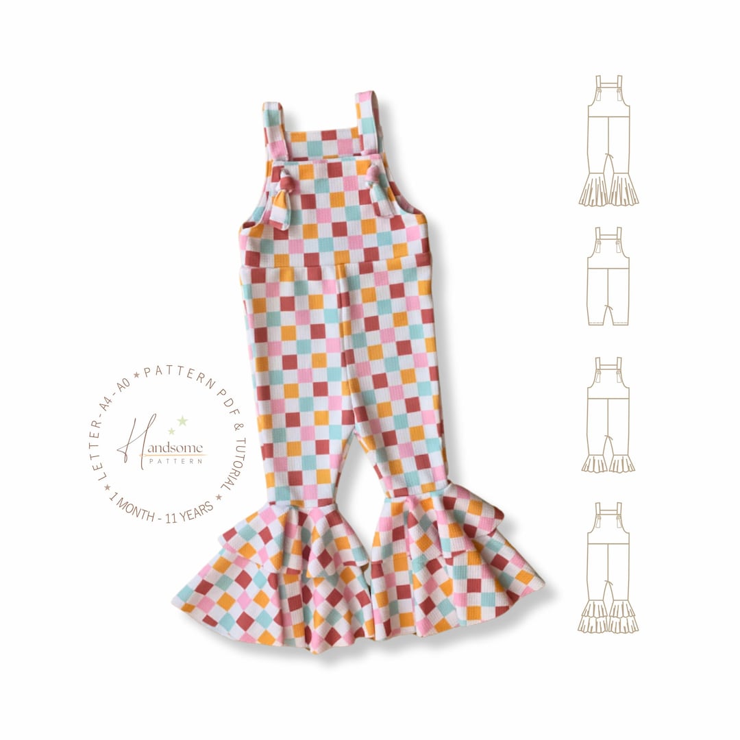 Baby Bell Bottom Sewing Pattern PDF, Bell Bottom Pattern for Kids, Baby