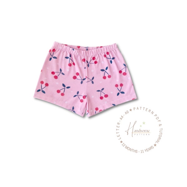 kids and baby shorts sewing pattern PDF, kids pants shorts pattern , girls shorts pattern, easy  shorts sewing  pattern, 12 months -11 years