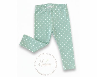 Patrón PDF fácil para leggings, patrón de costura en PDF para bebés y niños, patrón de leggings para bebés/niñas/niños pequeños, patrón de costura y tutorial para pantalones infantiles.