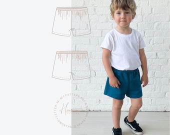 Baby and Kids Shorts Sewing Pattern (PDF) 12 months - 11 years