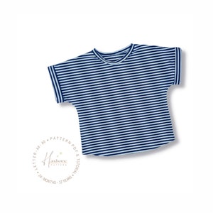 Patrones de costura de tops para niñas en PDF, patrones de camisas para niños, patrones de camisetas para niñas, camisas de manga corta, camisetas sencillas para niños, patrones de costura de camisetas fáciles