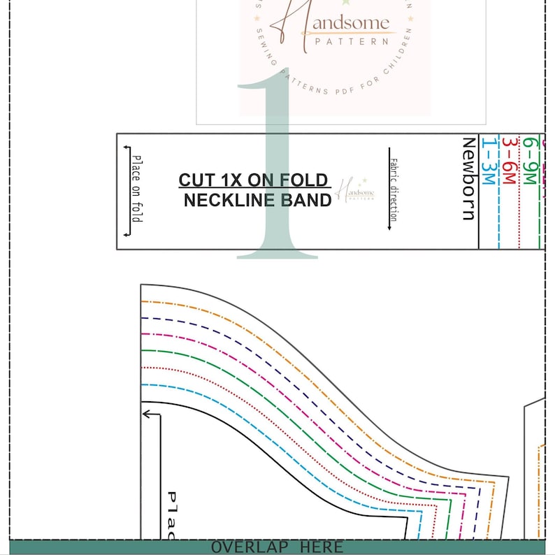 T-shirt pattern, baby shirt pattern PDF, toodler short sleeve t-shirt pattern, newborn long sleeve t-shirt pattern, easy top t-shirt pattern image 7