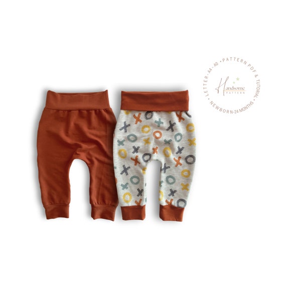 Baby Hosen Schnittmuster, Babies Hose Harem Schnittmuster pdf, bequem, baggy einfach zu nähen Hosen Schnittmuster, baggy Schnittmuster, Newborn-24m.