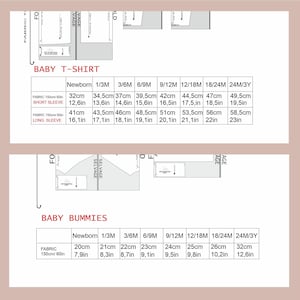T-shirt and shorts sewing pattern PDF, baby set pattern, Toodler t-shirt pattern, easy t-shirt and shorts for babies, newborn patterns. image 7