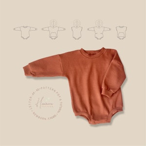 Baby sweater romper pattern, sweater romper sewing pattern PDF, sweatshirt romper toodler and baby girls, oversized pattern, 0m-5years.