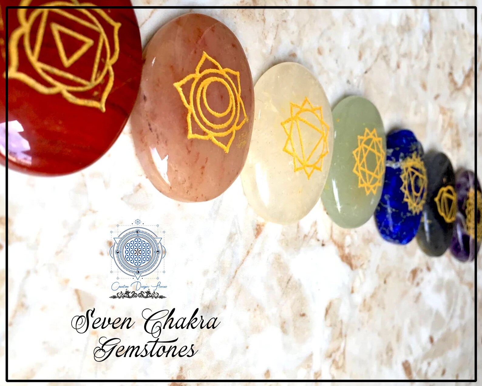 Seven chakra stones Set / Reiki Chakras stones / Chakra Etsy