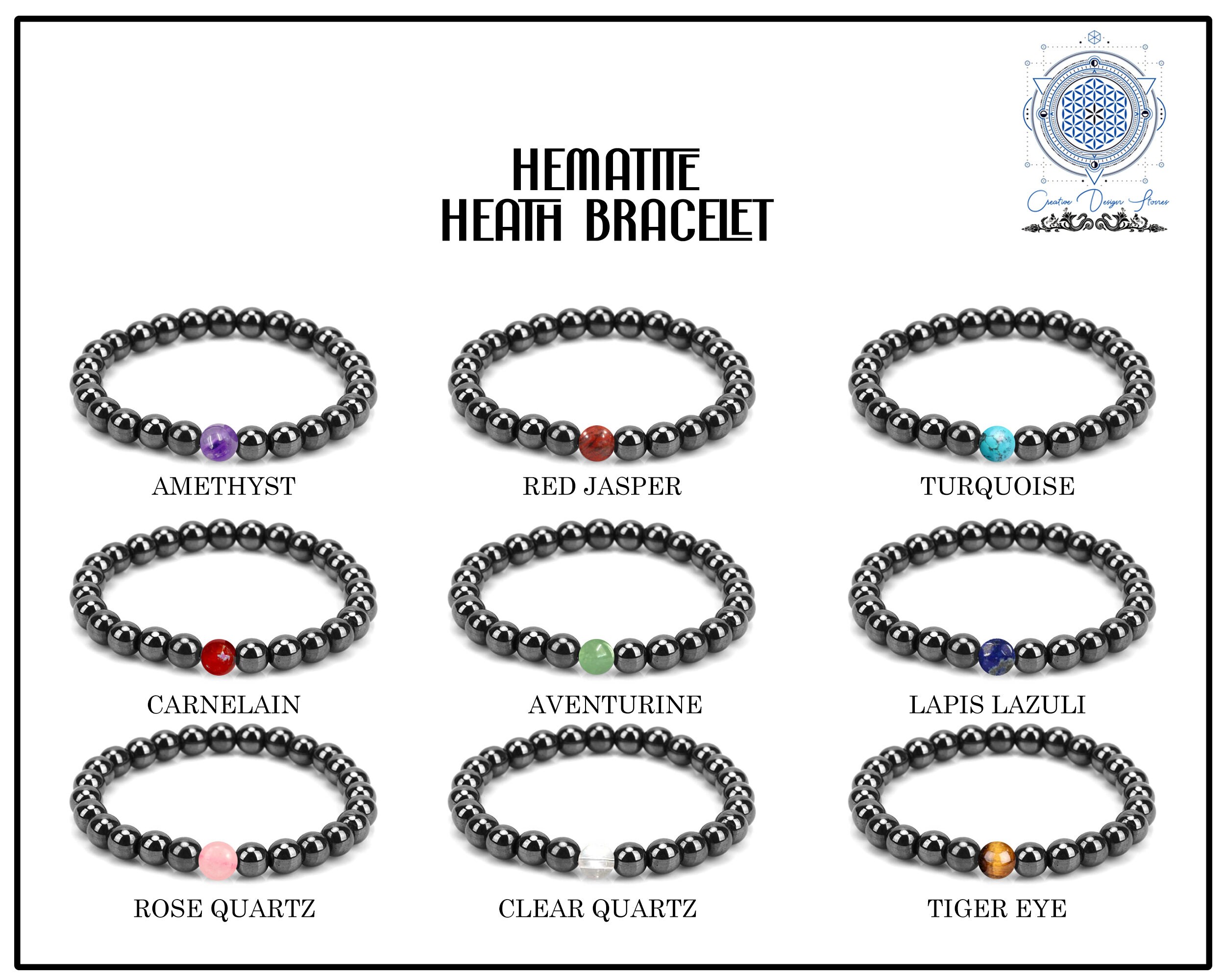 Hematite Health Bracelet Weight Loss Bracelet Gemstones Etsy